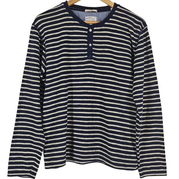 THE BRETON GANT RUGGER WOMEN'S SWEATER - SIZE MEDIUM - CLASSIC STRIPED NAVY BLUE - Picture 1 of 11